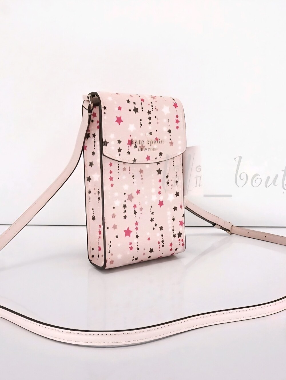 kate spade Pink Star-Print Crossbody Wallet